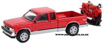 1/64 GMC Sonoma Pick-Up (1991, red) & Indian Scout (1920)-chevrolet-and-gmc-Model Barn