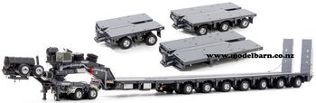 1/50 Drake 2x8 Dolly & 12x8 Steerable Low Loader Trailer (Gunmetal Grey)-trailers,-containers-and-access.-Model Barn