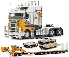 1/50 Kenworth K200 2.8m Prime Mover with Drake 2x8 Dolly & 12x8 Low Loader Combo "Big Hill Cranes"-kenworth-Model Barn
