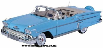 1/18 Chev Impala Convertible (1958, blue)-chevrolet-and-gmc-Model Barn
