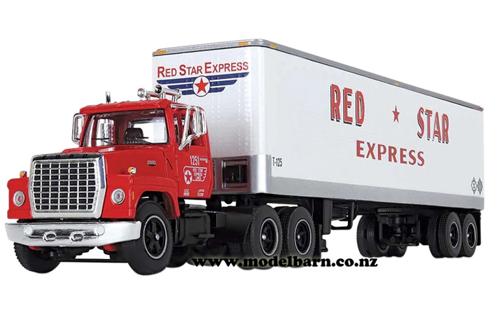 1/64 Ford LT-9000 & Semi Freight Trailer "Red Star"