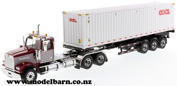 1/50 Western Star 4900 SF (red & grey) with Container Semi-Trailer-western-star-Model Barn