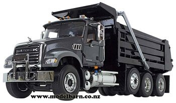 1/34 Mack Granite MP Tip Truck (metallic grey & black)-mack-Model Barn