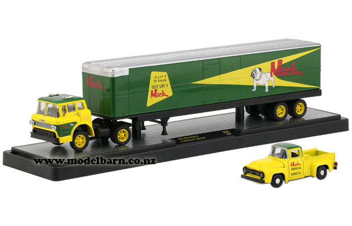 1/64 Mack N (1957) with Semi Freight Trailer & Ford F100 (1956) "Mack"