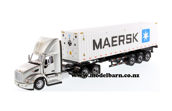 1/50 Peterbilt 579 (silver) with Container Semi-Trailer