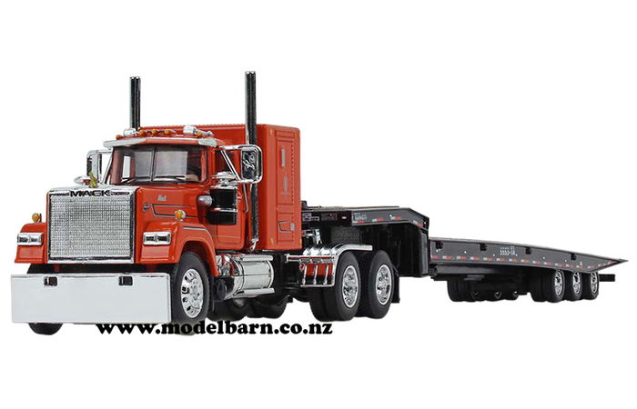 1/64 Mack Super-Liner with Talbert 5553TA Low Loader (orange & black)