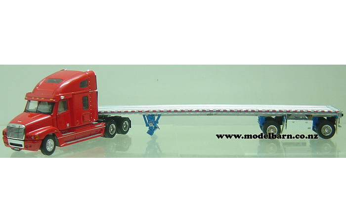 1/50 Freightliner Century Claas S/T & East 2-Axle Flat Deck Trailer (red)