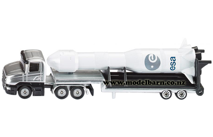 Scania with Low Loader & Rocket Set (silver, 175mm)