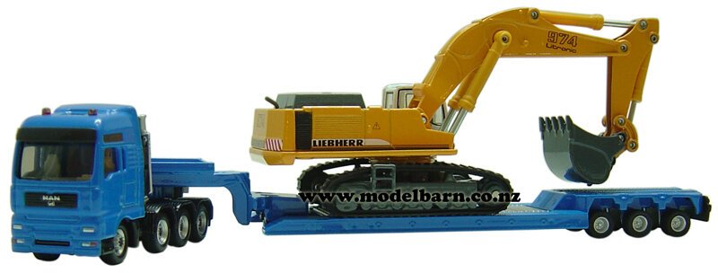 1/87 Liebherr 974 Excavator & MAN TGA Low Loader Set