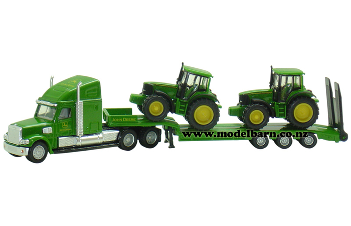 1/87 John Deere 6820 (2) & Freightliner Low Loader Set