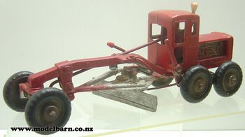 Motor Grader (red, repainted, repair to blade carrier, 275mm)-jumbo-toys-mckenzie-and-bannister-Model Barn