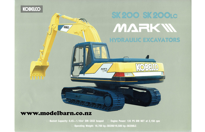 Kobelco SK200 & SK200LC Mark III Excavators Brochure