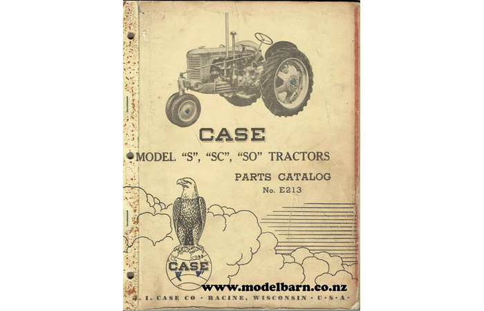 Case S, SC, SO Tractors Parts Catalogue Book