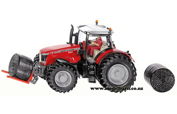 1/32 Massey Ferguson 8680 Dyna VT with Front Bale Forks & 2 Bales