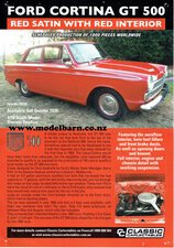 Classic Carlectables Ford Cortina GT 500 (Red Satin) A4 Shop Poster-model-catalogues-Model Barn