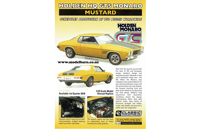 Classic Carlectables Holden HQ Monaro GTS Coupe (Mustard) Poster