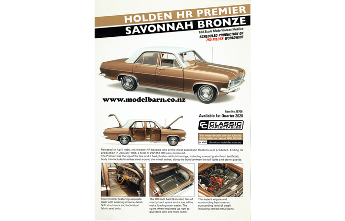Classic Carlectables Holden HR Premier (Savonnah Bronze) A4 Shop Poster