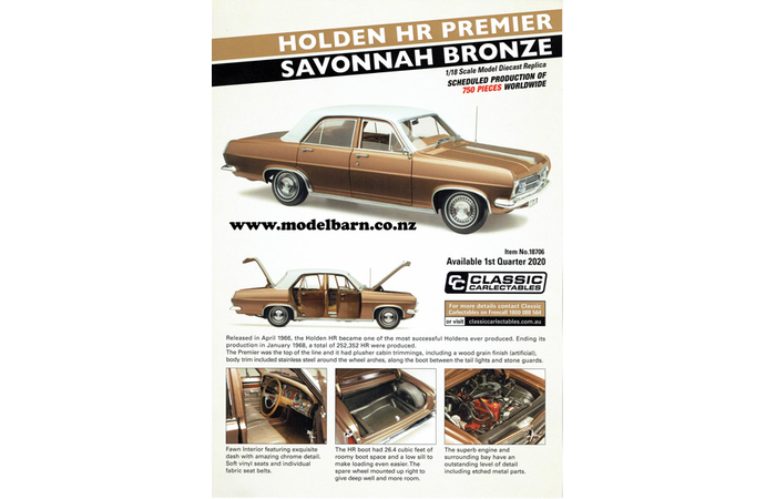 Classic Carlectables Holden HR Premier (Savonnah Bronze) A4 Shop Poster