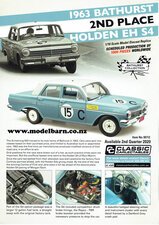 Classic Carlectables Holden EH S4 Bathurst 1963 A4 Shop Poster-model-catalogues-Model Barn