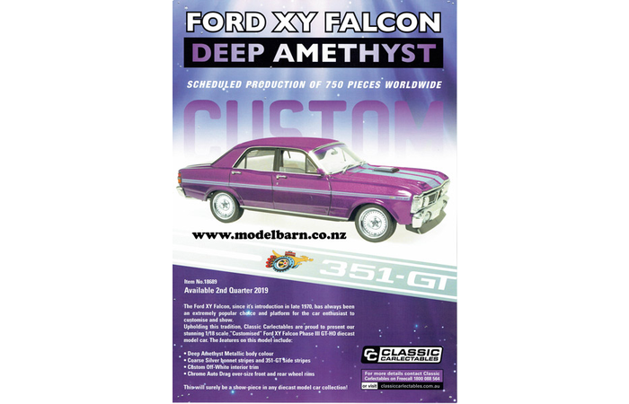 Classic Carlectables Ford XY Falcon (Deep Amethyst) A4 Shop Poster