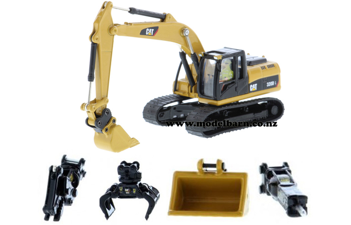 1/87 Caterpillar 320D L Excavator with Attachments