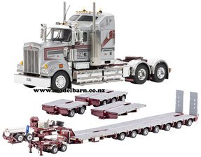 1/50 Kenworth T909 with Drake 2x8 Dolly & 12x8 Low Loader Combo "Patlin"-kenworth-Model Barn