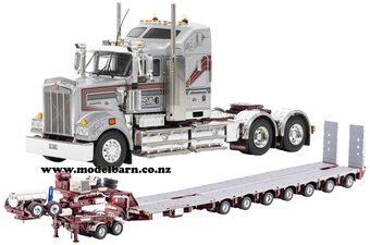 1/50 Kenworth T909 with Drake 2x8 Dolly & 7x8 Low Loader Combo "Patlin"-kenworth-Model Barn