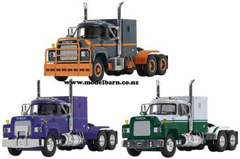 1/64 Mack R Prime Movers Set of 3 (grey, blue, green)-trucks-and-trailers-Model Barn