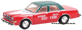1/64 Dodge Diplomat (1983, red & green) "Veterans Cab Co"-dodge,-ram-and-srt-Model Barn