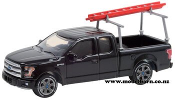 1/64 Ford F-150 Pick-Up with Ladder (2017, black)-ford-Model Barn