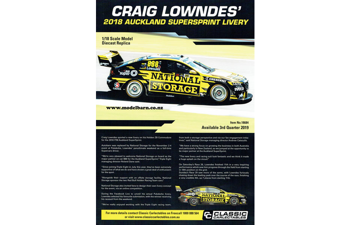 Classic Carlectables Holden ZB Commodore "Craig Lowndes" Poster