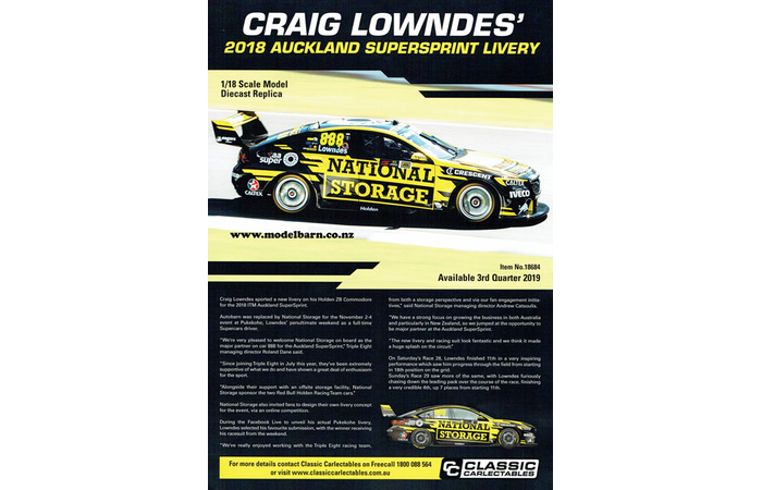 Classic Carlectables Holden ZB Commodore "Craig Lowndes" Poster