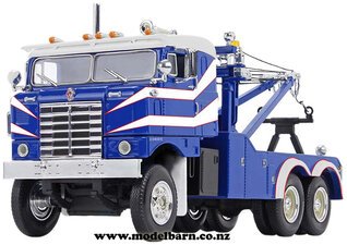 1/34 Kenworth Bullnose Tow Truck (1953, Rich Blue & White)-trucks-and-trailers-Model Barn