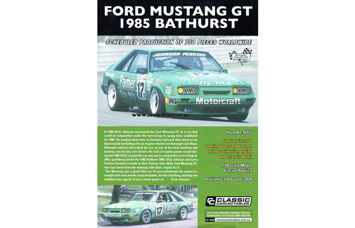 Classic Carlectables Ford Mustang GT "Bathurst 1985" Poster