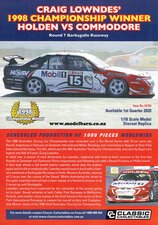 Classic Carlectables Holden VS Commodore "Craig Lowndes 1998" Poster-model-catalogues-Model Barn