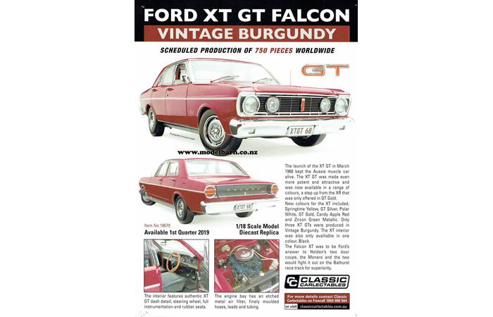 Classic Carlectables Ford XT Falcon GT Sedan (Vintage Burgundy) Poster