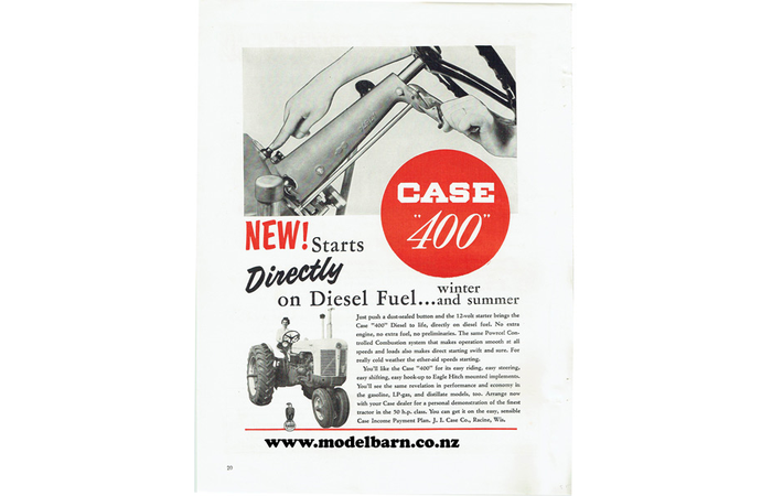 Case 400 Tractor Newspaper Advert Brochure