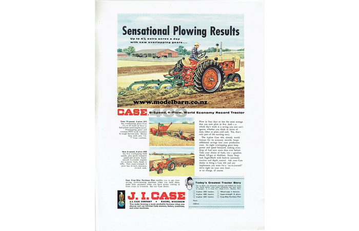 Case 400 Tractor Ploughing Newspaper Advert Brochure
