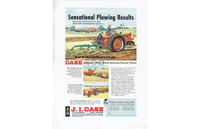 Case 400 Tractor Ploughing Newspaper Advert Brochure