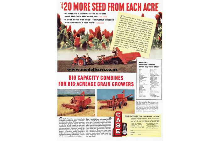 Case Combine Harvesters Newspaper Advert Brochure