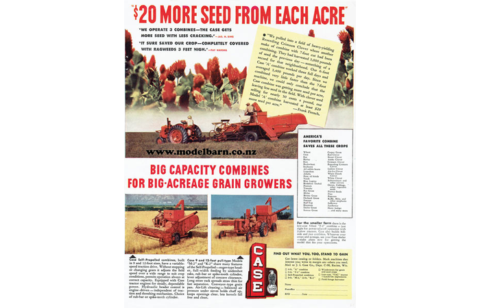 Case Combine Harvesters Newspaper Advert Brochure