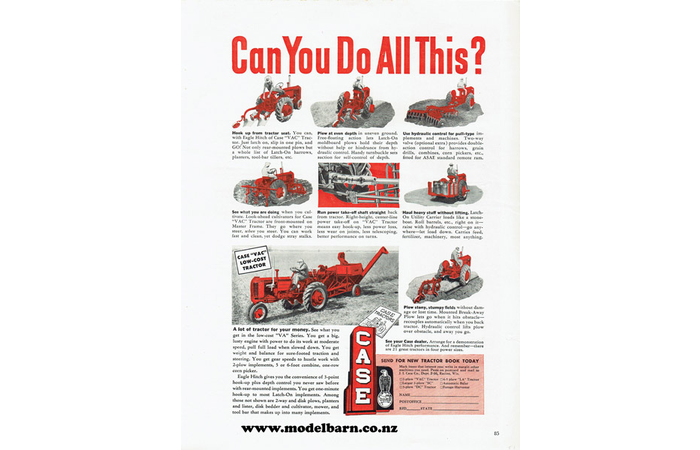 Case VA Series Tractor Newspaper Advert Brochure