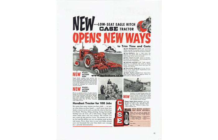 Case Low Seat Eagle Hitch Newspaper Advert Brochure