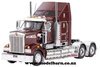 1/50 Kenworth T909 Prime Mover with Flaring & Aero Kit (burgundy)