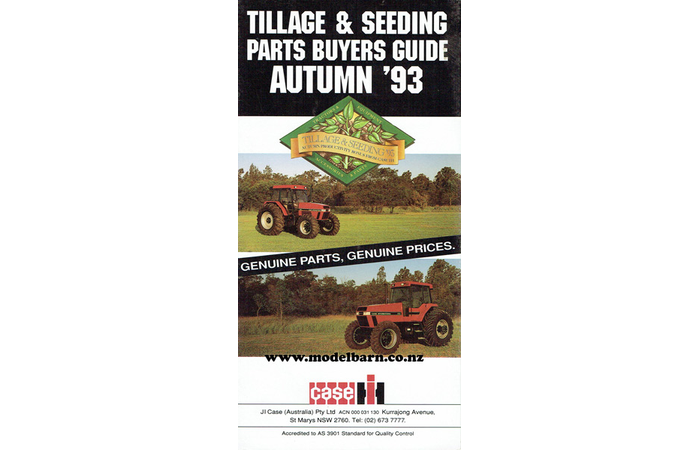 Case-IH Tillage & Seeding Parts Buyers Guide Sales Brochure Autumn 1993