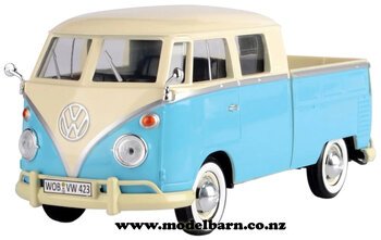 1/24 Volkswagen T1 Kombi Double Cab Pick-Up (blue & white)-volkswagen-Model Barn