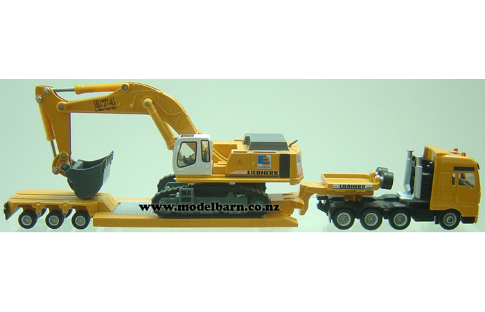 1/87 Liebherr 974 Excavator & MAN TGA Low Loader Set