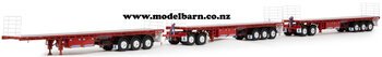1/50 Freighter Flat Top Triple Road Train Trailers Set "Mammoet"-trailers,-containers-and-access.-Model Barn