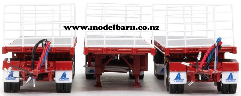 1/50 Freighter Flat Top Triple Road Train Trailers Set 