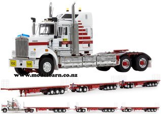 1/50 Kenworth C509 & Freighter Flat Top Triple Road Train Trailers Combo "Mammoet"-kenworth-Model Barn